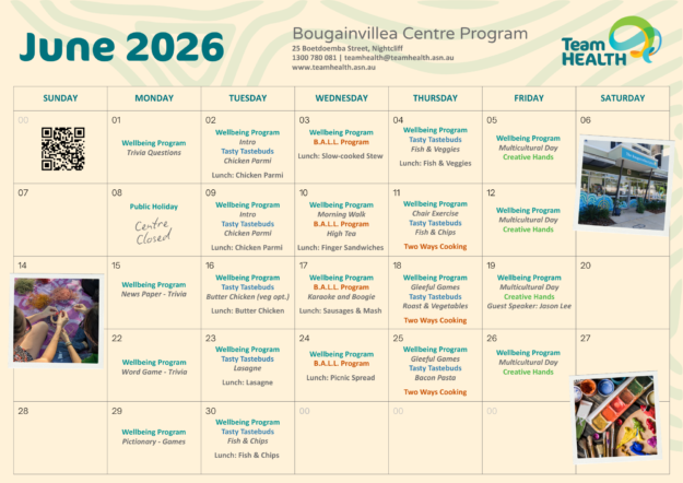June 2026 Bougainvillea Centre Activities